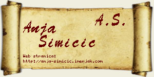 Anja Simičić vizit kartica